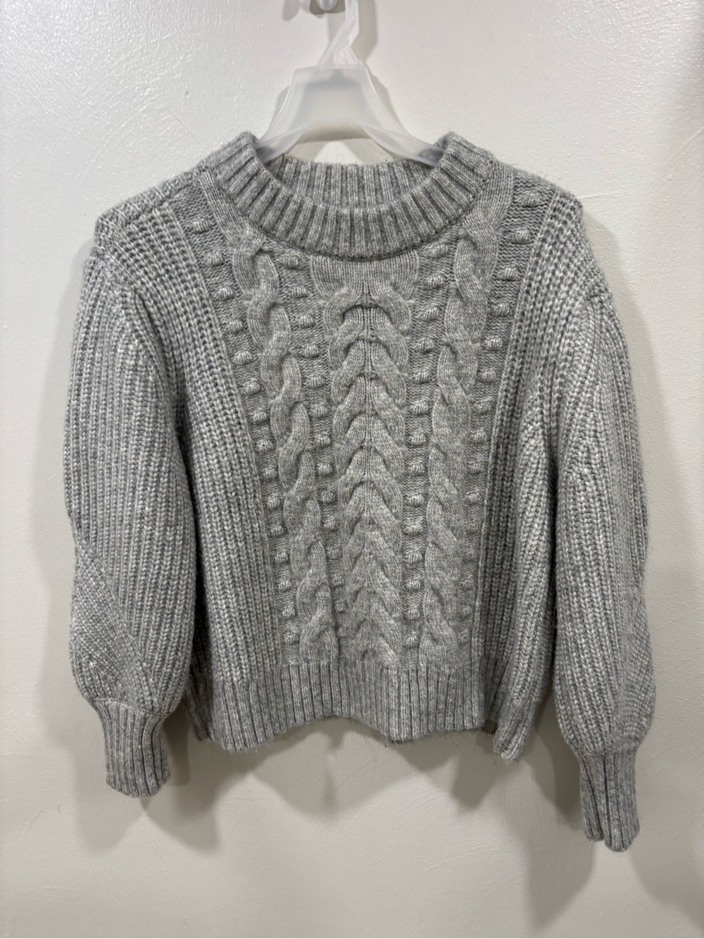 A New Day Gray Cable Knit Crewneck Sweater Women's XXL